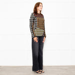 Marni Black Brown Pattern Long Sleeve Knitted Top
