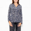 Equipment Grey Blue Black Animal Print Blouse
