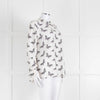 Equipment White Silk Blouse With Black Butterfly Print