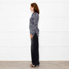 Equipment Grey Blue Black Animal Print Blouse