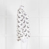 Equipment White Silk Blouse With Black Butterfly Print