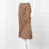 Nanushka Leopard Print Crinkle Midi Skirt