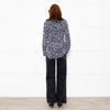 Equipment Grey Blue Black Animal Print Blouse