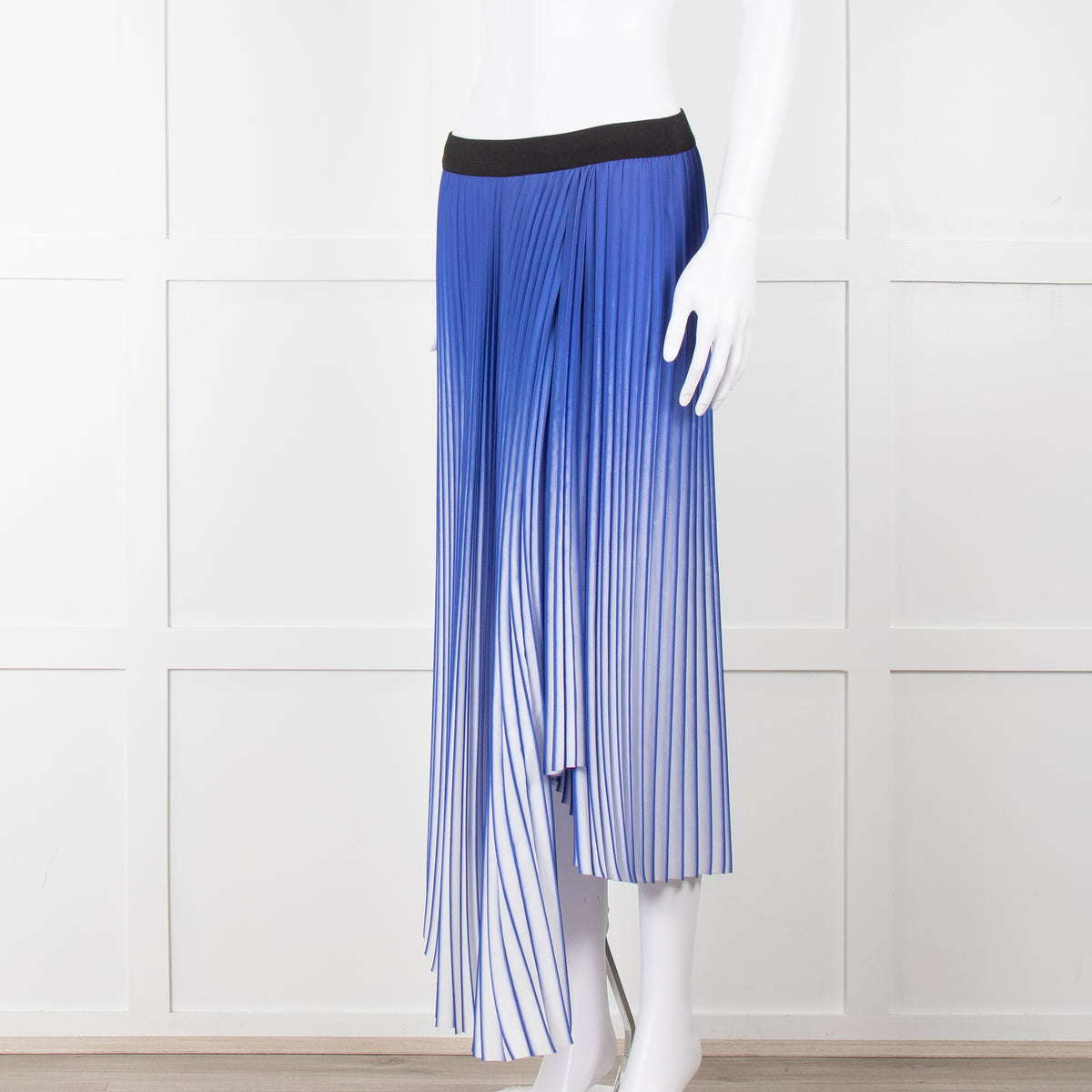 By Malene Birger Blue & White Mirco Pleat Elastic Waist Skirt