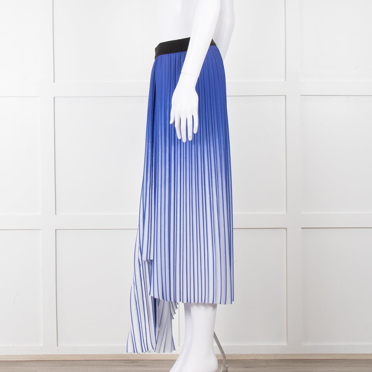 By Malene Birger Blue & White Mirco Pleat Elastic Waist Skirt