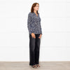 Equipment Grey Blue Black Animal Print Blouse