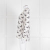 Equipment White Silk Blouse With Black Butterfly Print