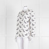 Equipment White Silk Blouse With Black Butterfly Print