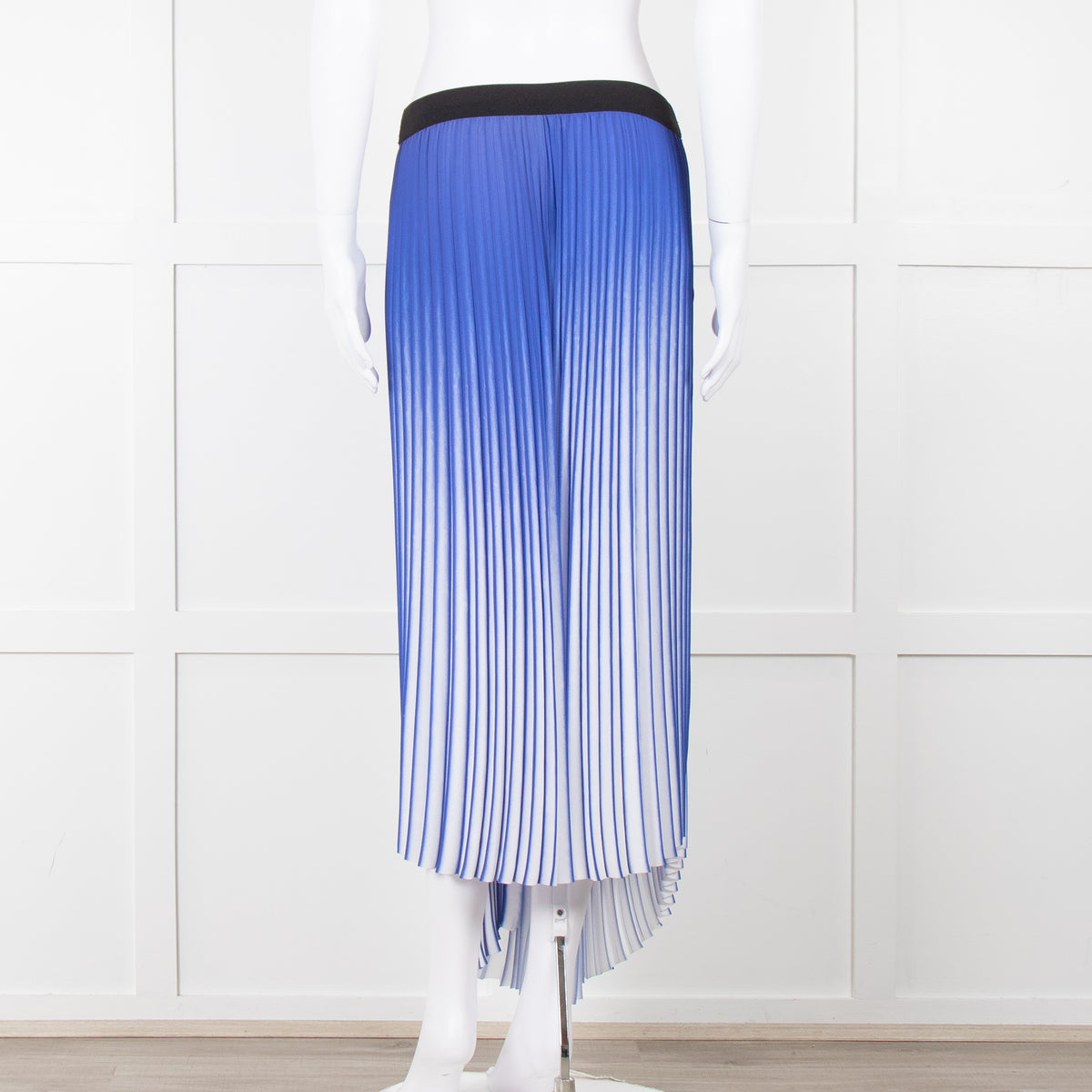 By Malene Birger Blue & White Mirco Pleat Elastic Waist Skirt