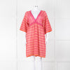 Missoni Pink, Orange, Yellow & Gold Thread V Neck Dress