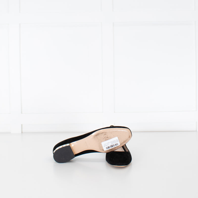 Nicholas Kirkwood Black Suede Faux Pearl Heeled Shoes