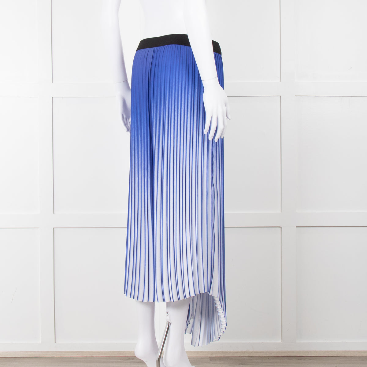 By Malene Birger Blue & White Mirco Pleat Elastic Waist Skirt