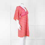 Missoni Pink, Orange, Yellow & Gold Thread V Neck Dress