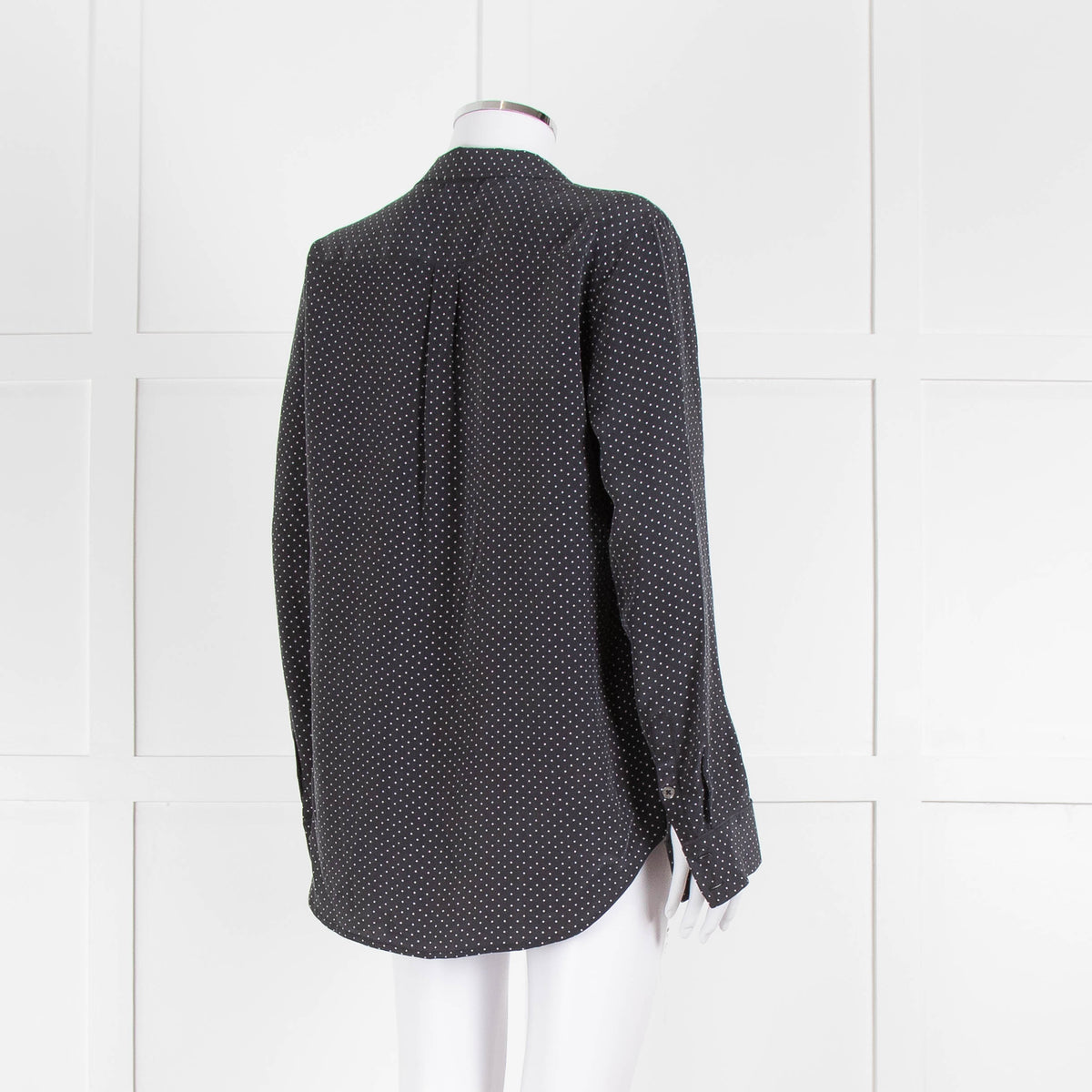 EQUIPMENT Black And White Spotted Silk L/S Blouse