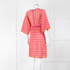 Missoni Pink, Orange, Yellow & Gold Thread V Neck Dress