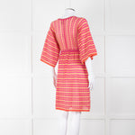 Missoni Pink, Orange, Yellow & Gold Thread V Neck Dress