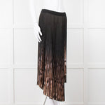 By Malene Birger Brown Pattern Micro Pleat Elasti Waist Skirt
