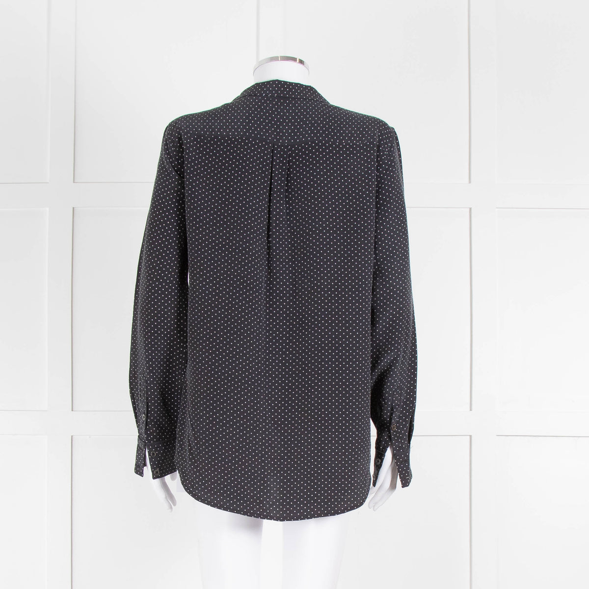 EQUIPMENT Black And White Spotted Silk L/S Blouse
