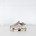 Balenciaga Beige Black Triple S Trainers