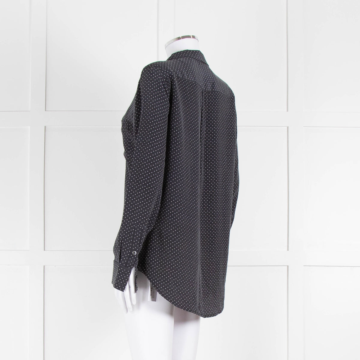 EQUIPMENT Black And White Spotted Silk L/S Blouse