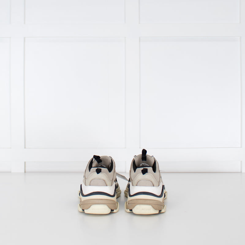 Balenciaga Beige Black Triple S Trainers