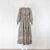 Me & Em Black Camomile Print Multi Tiered Belted Maxi Dress