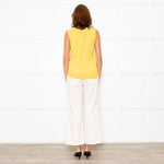 Dolce & Gabbana Yellow Cream Black Polka Dot Rose Print Top