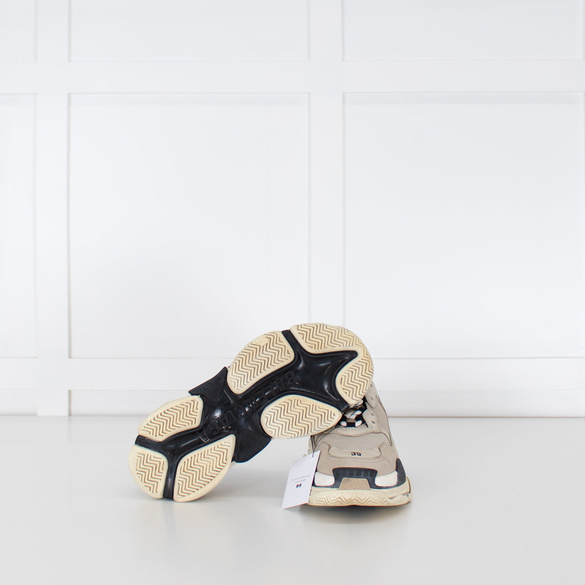 Balenciaga Beige Black Triple S Trainers