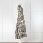 Me & Em Black Camomile Print Multi Tiered Belted Maxi Dress