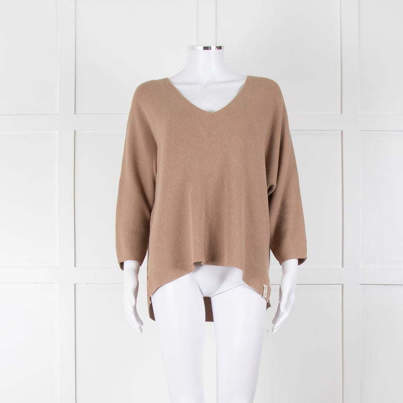 Henry Christ Brown Oversized Cotton Jumper With Gold Thread