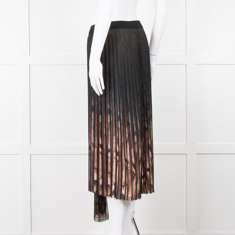 By Malene Birger Brown Pattern Micro Pleat Elasti Waist Skirt