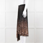 By Malene Birger Brown Pattern Micro Pleat Elasti Waist Skirt