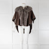 Dom Goor Taupe Shearling Cape