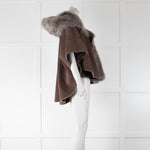 Dom Goor Taupe Shearling Cape