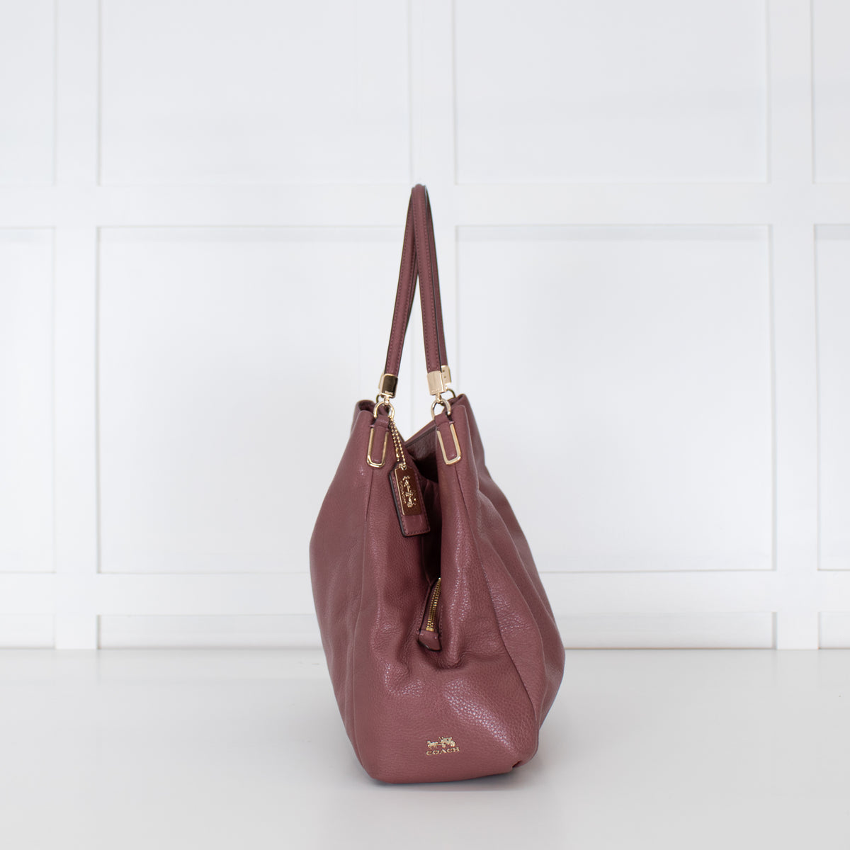 Coach Blush Pink Grained Leather Maggie Handbag