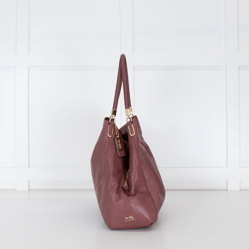 Coach Blush Pink Grained Leather Maggie Handbag