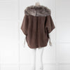 Dom Goor Taupe Shearling Cape