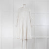 Merlette White Cotton Tiered Short Sleeve Dress
