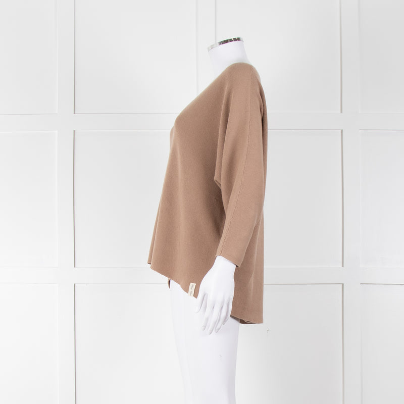 Henry Christ Brown Oversized Cotton Jumper With Gold Thread