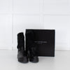 Pons Quintana Black Calf Length Boot With Fur Trim