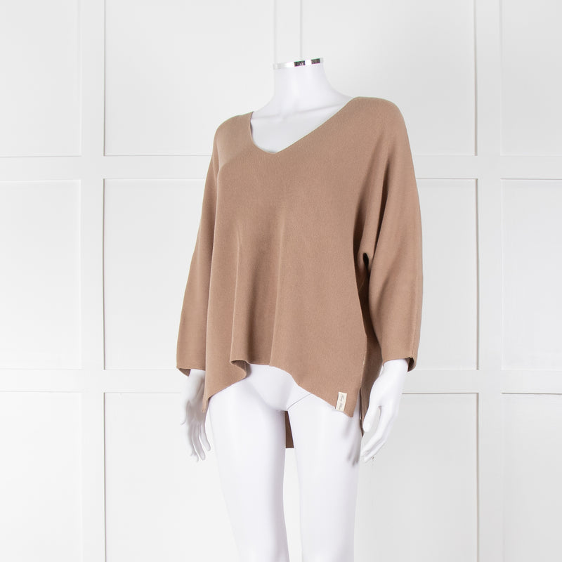 Henry Christ Brown Oversized Cotton Jumper With Gold Thread