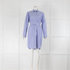 J Crew Blue Cotton Belted Mini Shirt Dress
