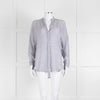 Vince Silk Grey And White Cable Knit Print Blouse