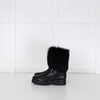 Pons Quintana Black Calf Length Boot With Fur Trim