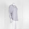 Vince Silk Grey And White Cable Knit Print Blouse