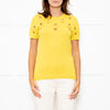 Nina Ricci Yellow Cut Out Detail Short Sleeve Jumper