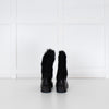 Pons Quintana Black Calf Length Boot With Fur Trim