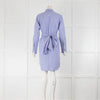 J Crew Blue Cotton Belted Mini Shirt Dress