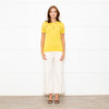 Nina Ricci Yellow Cut Out Detail Short Sleeve Jumper