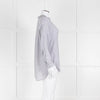Vince Silk Grey And White Cable Knit Print Blouse